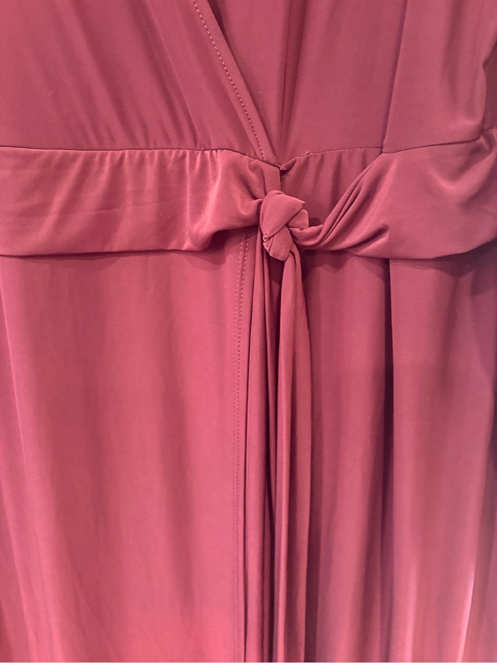 Jennifer Lopez $70 P2P22-25”L60”Burgundy Long Sleeve Faux Wrap Maxi Dress 2X - Picture 4 of 8